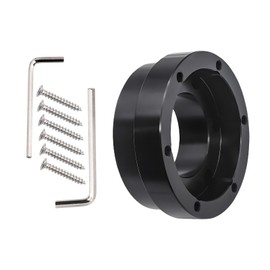 70mm Steering Wheel Adapter Plate, Aluminium Alloy Steering Wheel Hub Adapter Replacement with Screw and Hex Wrench, Wheel Adapter for G29 G920 G923 13/14 Inch Steering Wheel (Black)