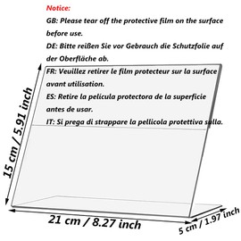 2 Pieces A5 Acrylic Sign Holder, Plastic Display Sign Stands, Menu Holders Counter Poster Stand, L-Shape Clear Perspex Leaflet Display Stands for Tables, Restaurant, Hotel, Shop, Company, Office