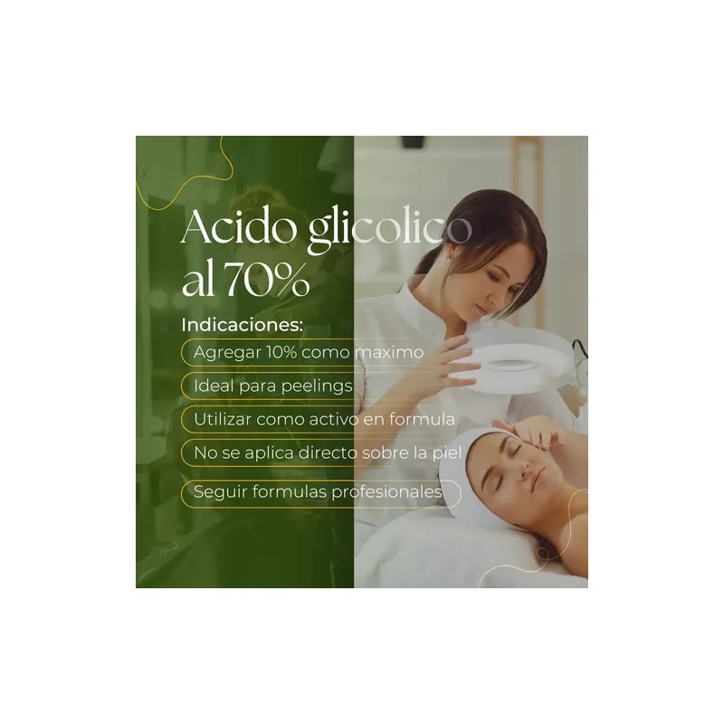 Acido Glicolico Puro Liquido Al 70% 100 Gramos, Cosmético