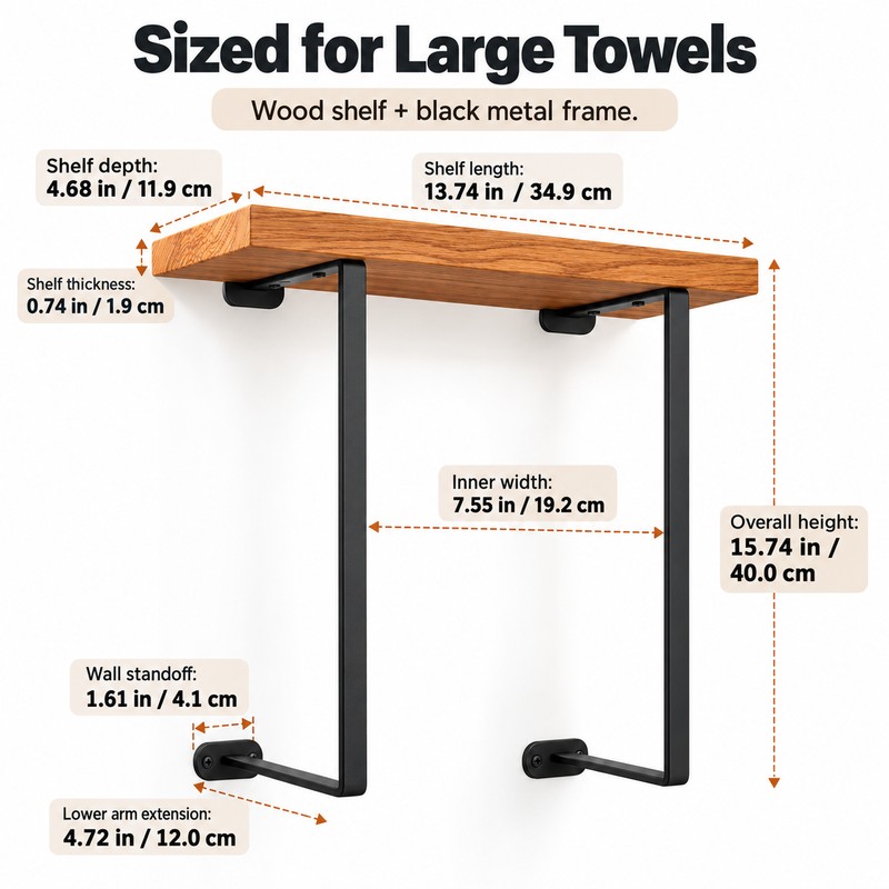 Stainless Steel Towel Rack for Bathroom Storage – Black Wall