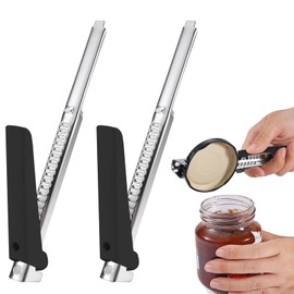 lafo Manual Can Opener, Effortless Arthritis Jar Opener, Bottle Opener for Seniors, Adjustable Can Opener, Screw Lid Opener (2, Black)