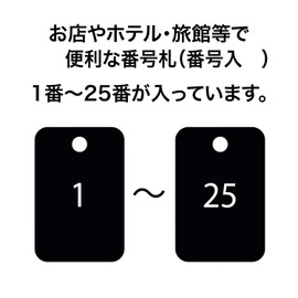 Open Industry BF-54-BK Number Tags, Square Shape, Black, 25 Pieces, 1-25