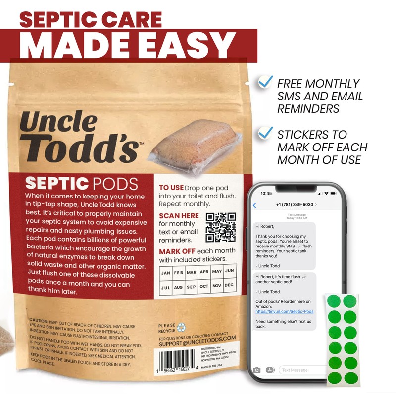 Uncle Todd's Septic Tank Treatment Pods - 12 Count One