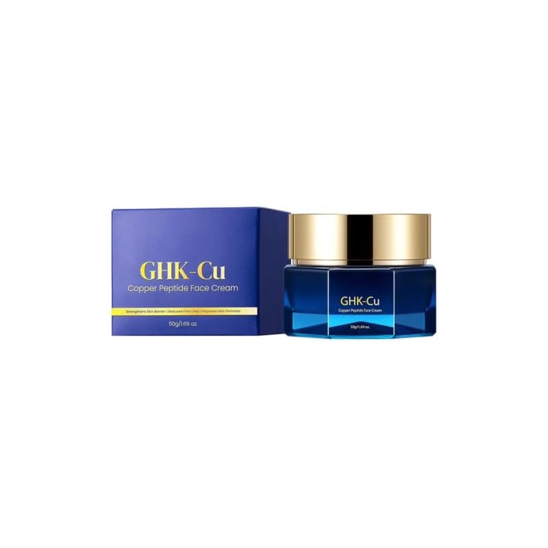 Ghk-Cu Copper Peptide Face Cream, Deep Hydrating Skin Moisturizer, 1.69