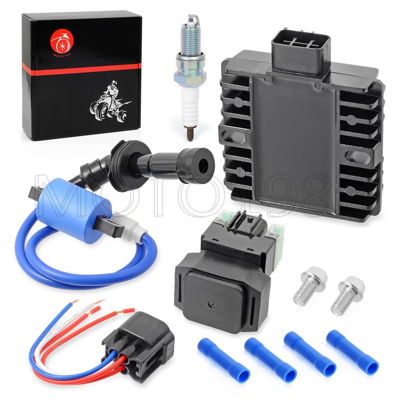 Ignition Coil Pack & Voltage Regulator Rectifier Starter Relay Spark