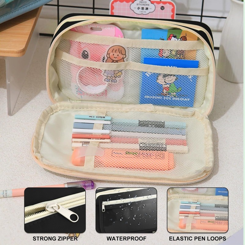 Estuche para Lápices de Gran Capacidad,Estuche para Lápices,con 2 Notas