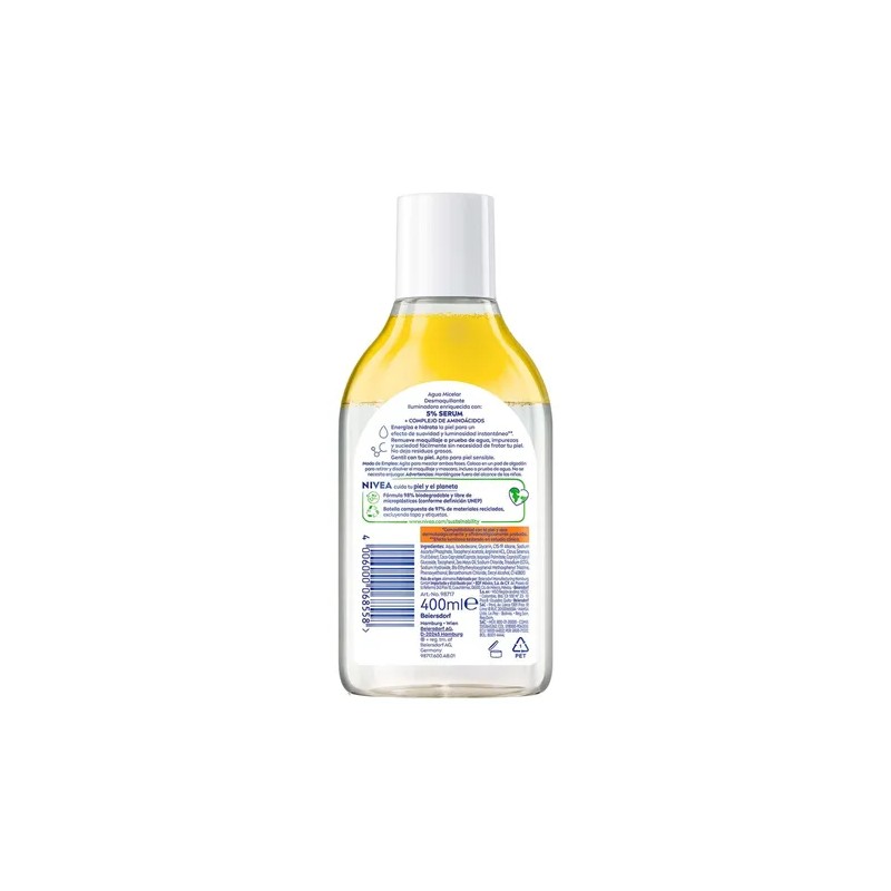 Nivea agua micelar iluminadora 400 ml | limpia e hidrata