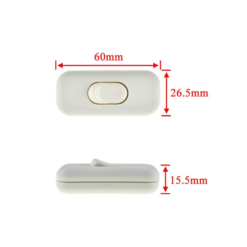 HAHIYO 6A 250V Inline Cord Switch Rocker Button Double Pole