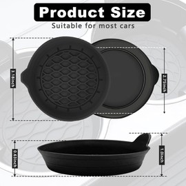 4 Pack Silicone Car Cup Holder Coasters, Universal Non-Slip Spill Proof Waterproof Cup Mat Inserts, Heat Resistant Dishwasher Safe Car Interior Accessories Fit for SUV Sedan All Vehicles