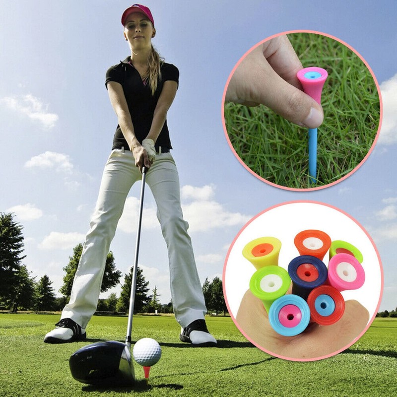 110 Pieces 83mm Golf Tees Multi Color Plastic with Rubber
