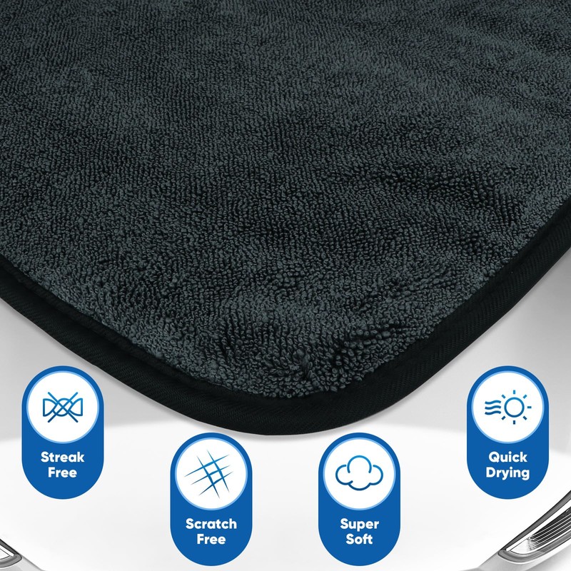 HOMEXCEL Car Drying Towel (36"x 24"), 1200GSM Ultra Absorbent Car