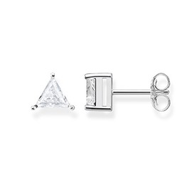 Thomas Sabo Women's 925 Sterling Silver White Glam and Soul Triangle Ear Studs H1968-051-14