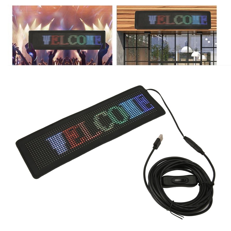 LED Car Sign App Programmable USB 5V Car Plug 12‑24V