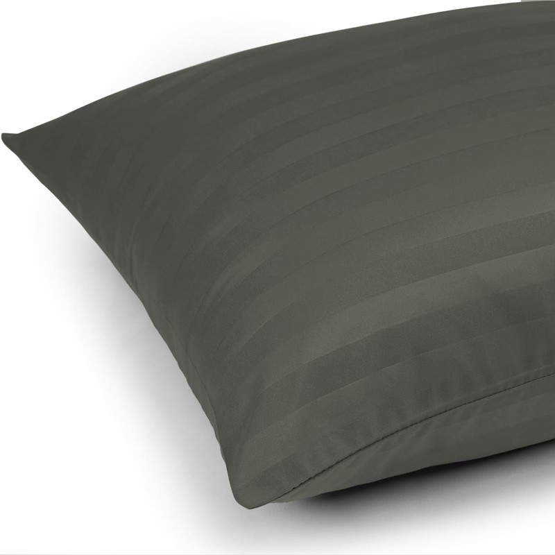 Moonlight Bedding Pillow cases 2 pack - Olive Green Stripe