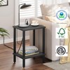TUTOTAK End Table with Charging Station, Side Table with USB