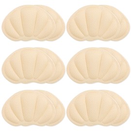 Jeffdad 6Pairs Heel Pads for Shoes, Mesh Pads for Shoes Too Big, Shoe Heel Inserts for Loose Grips Inserts for Women Men Improve Shoe Fit-Beige