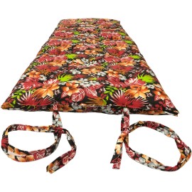 Danfuton Queen Floor Rolling Futon Mattress, Cotton Shikifuton Bed Ma3x60x80 Red Tropical