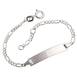 Silberketten-Store Baby- & Kinder ID Armband inklusive Gravur & Geschenksäckchen I aus 925 Silber gefertigt I nickelfrei für Allergiker geeignet I 10 verschiedene Schriftarten I 16 cm