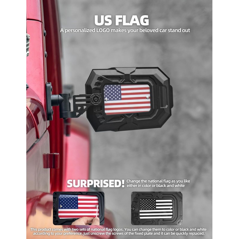 NKCELL POWER Mirrors Doors Off Compatible with Wrangler JK