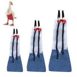Chicken Duck Goose Diaper Washable Pet Bow Tie Diapers for Hens Roosters Poultry 1 Pack (L, Blue)