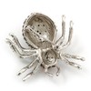 Dim Grey Pave-set Diamante 'Spider' Brooch In Burn Silver -