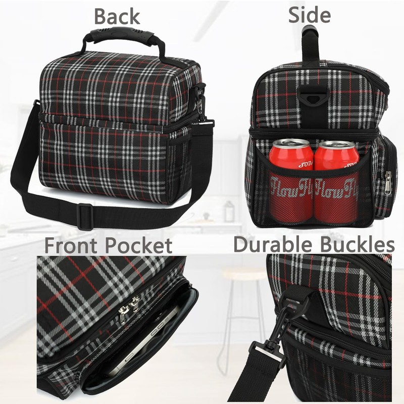 FlowFly Double Layer Cooler Insulated Lunch Bag Adult Lunch Box