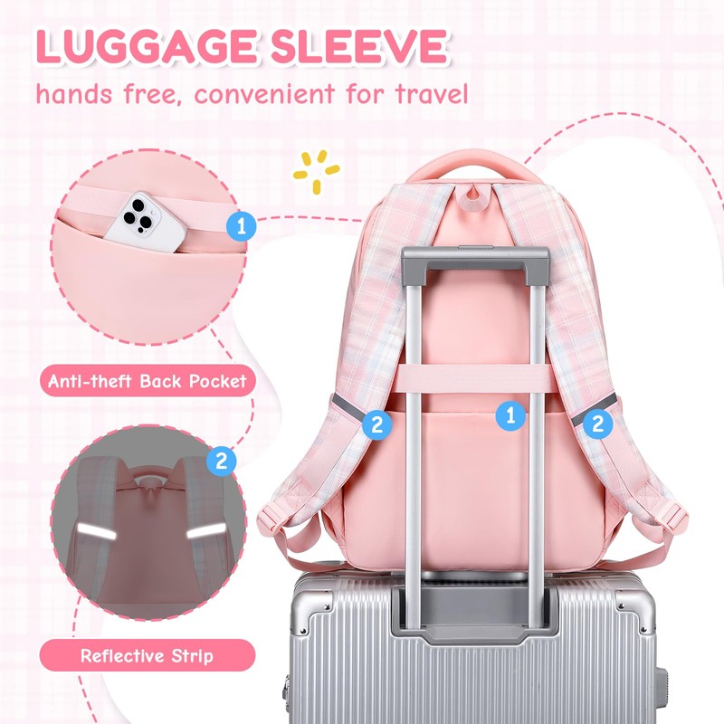 QIXIHU Kids Backpack for Girls - Kawaii School Backpack with