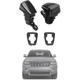 68260443AA Premium Wiper Washer Nozzles Fit for 2005-2023 Jeep Grand Cherokee WK WK2 WL Windshield Washer Fluid Jet Nozzle | Easy to Install | 2 Pack, Ref 55372143AB, Grand Cherokee Accessories