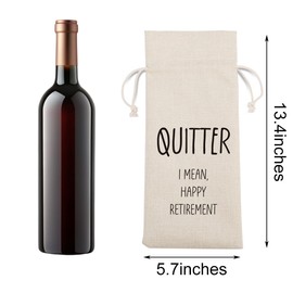 Funny Retirement Wine Gift Bag Retired Gifts for Women Men Farewell Goodbye Going Away Gifts for Mom Dad Boss Friends Teacher Nurse Coworker Colleague Quitter Wine Bags for Wine Bottles Gifts