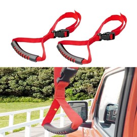 Armastuse 2 pcs AutomotiveStanding Aid Safety Grab Handle Adjustable Vehicle Support Strap Portable Nylon Car Assist Device Grip Handle for Elderly, Disability(red)