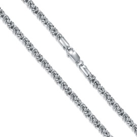 LELOUCHY Byzantine Chain Bracelet for Men Women Solid 925 Sterling Silver, Made in Italy 3.5mm 6.5 Inch