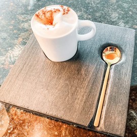 Cucharas de café (Acero Inoxidable 18/10, 12,7 cm (Cristal Esmerilado, asa, 6-Piece Vogue Mini Cucharillas para café Azúcar Pastel de postre helado sopa antipasto Capuchino, por Pukka Home, Dorado