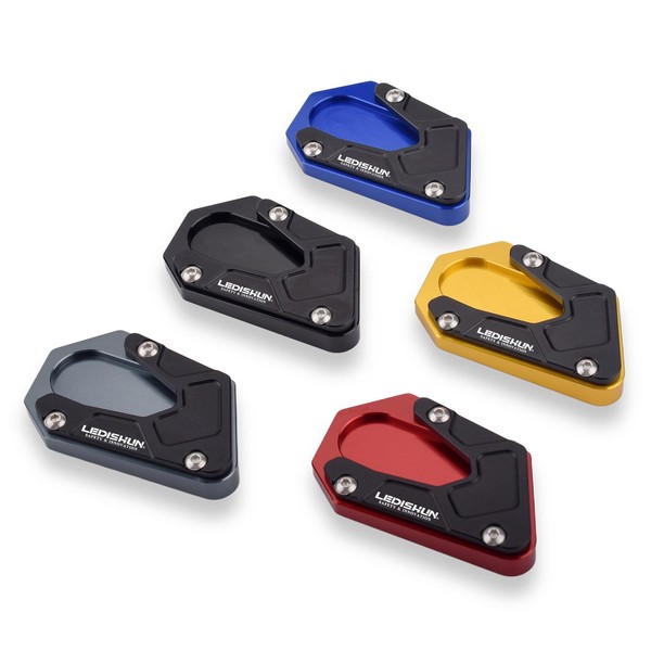 LEDISHUN Motorcycle Kickstand Pad Side Stand Foot Extension Enlarger Plate