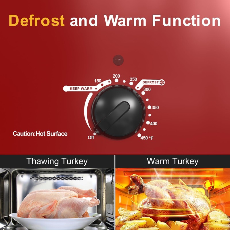 Royalcraft Roaster Oven with Self-Basting Lid, 18qt Electric Roaster with
