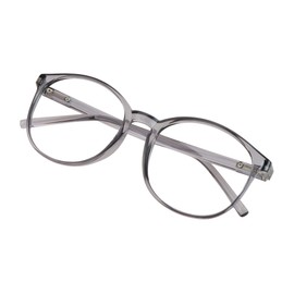 Gafas de bloqueo de luz azul con bisagra de resorte para mujeres/hombres, antifatiga visual, lectura de computadora, anteojos de TV, elegante marco ovalado, anti UV, antirreflejos (gris claro, sin aumento)