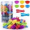 Toddler Color Classification Toys Dinosaurs Toy with Bowls and Clamps