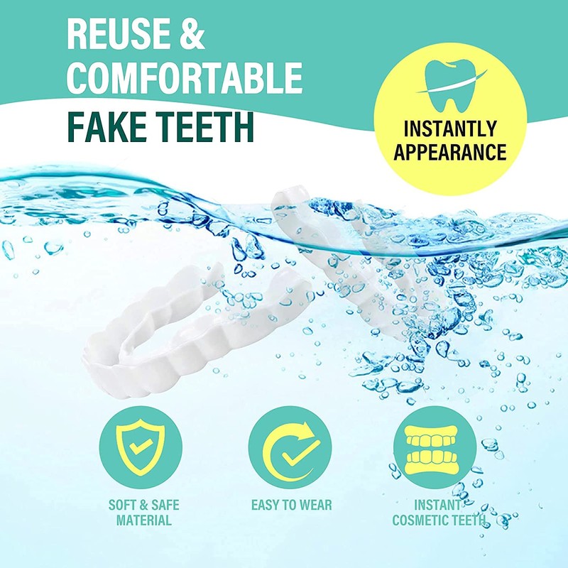 4 Pairs Upper Lower Teeth Veneer Tooth Covers Oral Whitening
