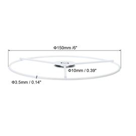 PATIKIL 6 Inch E26 E27 Lamp Shade Ring Frame, 3 Pack Lampshade Holder Wire Frame DIY Drum Ring for Table Floor Lamp White