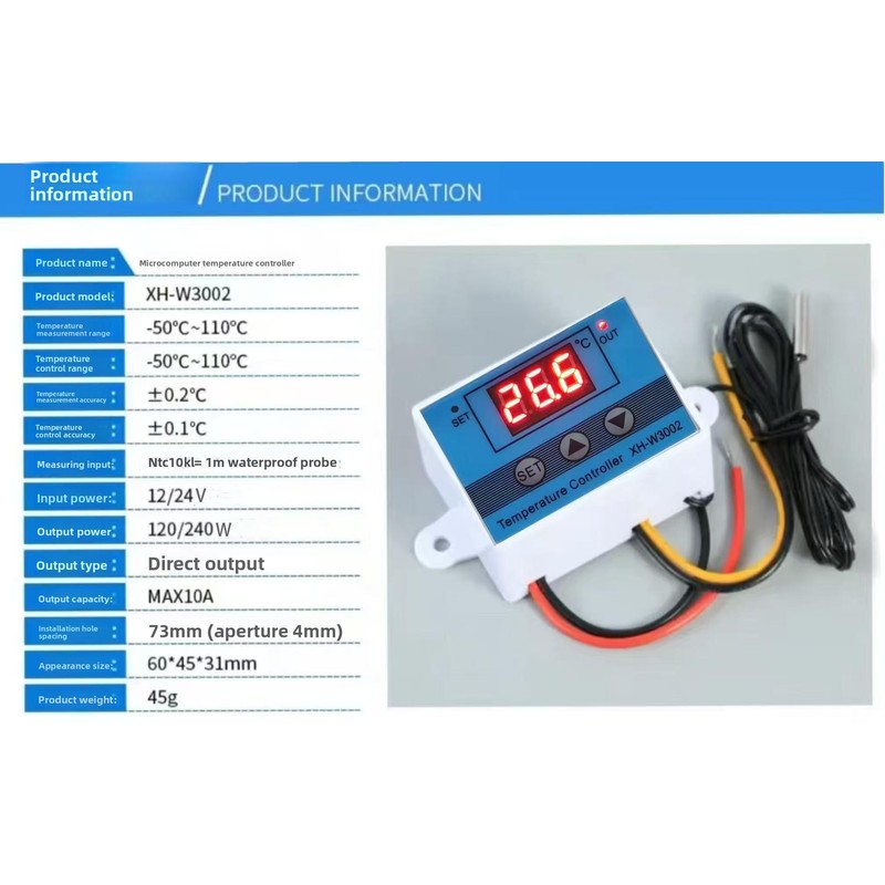 Digital LED Temperature Controller Module, XH-W3002 Digital Temperature Controller Switch
