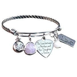 Mother's day, Gift for Her, Bangle bracelet, daughter gift, Mom gifts, Gifts for Mom, daughter gift from mom, Mother daughter jewelry, charm bracelet, first time mom gift, mom gift from daughter