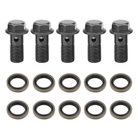 5pcs Motorcycle Banjo Bolts & Washers for Brake Caliper Master Cylinder M10 x1.25/M10 * 1.0mm (M10×1.25mm)