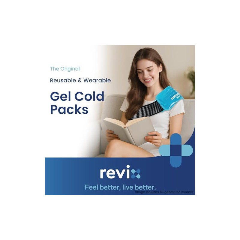REVIX Ice Packs for Injuries Reusable, 2 Packs Hot &