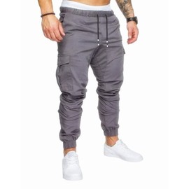 GM MGBOYGYM Mens Fashion Joggers Sports Pants - Cotton Cargo Pants Sweatpants Trousers Mens Long Pants Light Grey-L