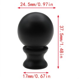 sunnates 2PCS Lamp Finials Ball Knob Lamp Shades Finials Cap Lamp Topper Knob Black Solid Lamp Finial Caps for Light Stand