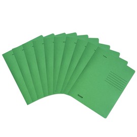 Original Falken 10-pack of intensive colour loose-leaf binders. Made in Germany. Ready-to-use folded staplers made of recycled cardboard, DIN A4 commercial and government stapling dark green Blue Angel