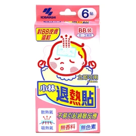 Kobayashi Cooling Gel Sheet for Baby 6 Counts 4 x 9cm Hong Kong
