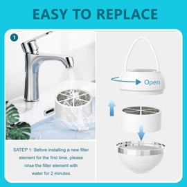 KUETERYUN Bath Filter Compatible with Crystal Quest Bath Replacement Cartridge,for Hard Water - Filters Chlorine -4 Pack