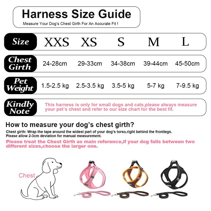 Suredoo Dog Harness with Lead, Anti-Pull Chest Harness, Reflective Chest