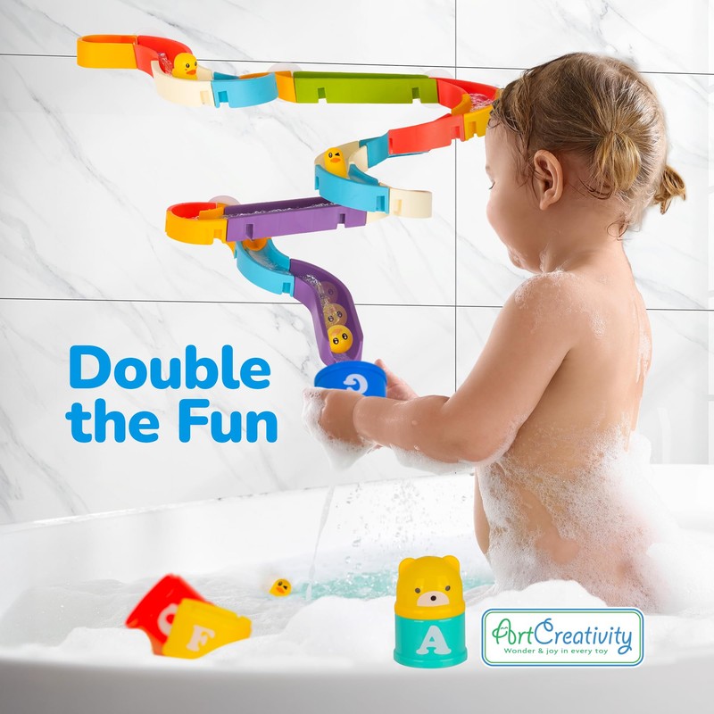 Slideway and Stacking Cups Bath Toy Set