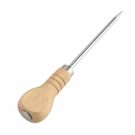 100mm (4") Bradawl Tool with Wooden Handle - Versatile Awl Tool Tailor Sew Tip Needle Sewing Pricker for Wood, Leather, and Crafting